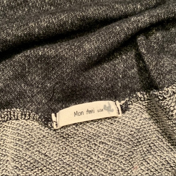 Mon Ami Dark Charcoal Gray Cowl Neck Knit Top - Picture 7 of 8